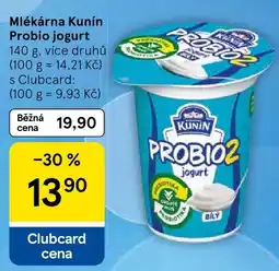 Tesco Kunin probio2 jogurt nabídka