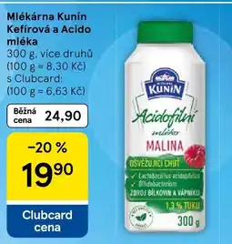 Tesco Kunin Acidofilní mléko Malina nabídka