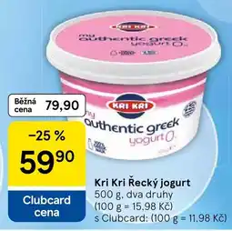 Tesco Kri Kri řecký jogurt nabídka