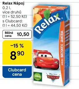 Tesco Relax Nápoj nabídka