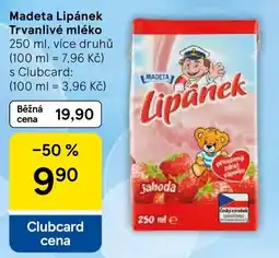 Tesco Madeta Lipánek trvanlivé mléko nabídka
