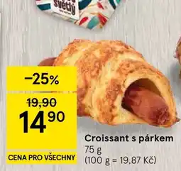 Tesco Croissant s párkem nabídka