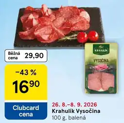 Tesco Krahlík Vysočina nabídka