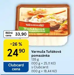 Tesco Varmuža Tuňáková pomazánka nabídka