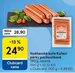 Tesco Vodňanské kuře Kuřecí párky pochoutkové nabídka