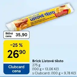 Tesco Brick Listové těsto nabídka
