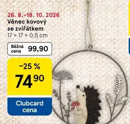 Tesco Věnec kovový se zvířátkem nabídka