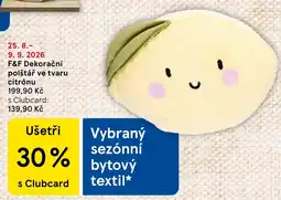 Tesco F&F Dekorační polštář ve tvaru citrónu nabídka