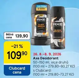 Tesco Axe Deodorant nabídka