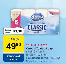 Tesco Ooops! toaletní papír nabídka