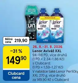 Tesco Lenor Aviváž XXL nabídka