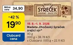 Tesco Madeta Jihočeský Syreček zrající sýr nabídka