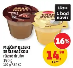 Penny Market Gran Duett mléčný dezert se šlehačkou nabídka