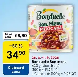 Tesco Bonduelle bon menu mexicana nabídka