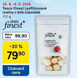 Tesco Tesco finest maliny v bílé čokoládě nabídka