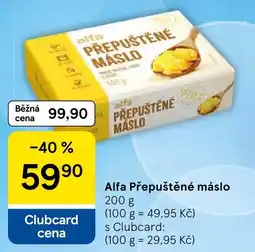Tesco Alfa přepuštěné máslo nabídka