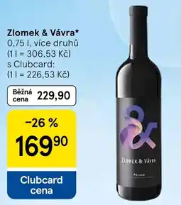 Tesco Zlomek & Vávra nabídka