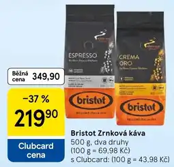 Tesco Bristot zrnková káva nabídka