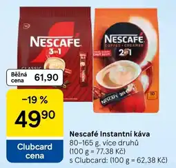 Tesco Nescafé Instantní káva nabídka