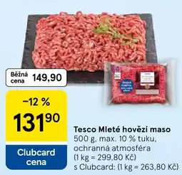Tesco Tesco Mleté hovězí maso nabídka