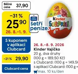 Tesco Kinder Vajíčko nabídka