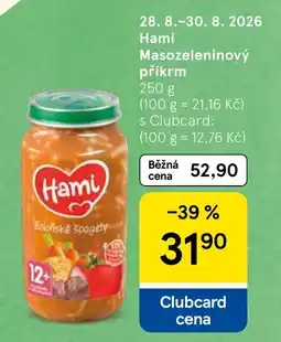 Tesco Hami Masozeleninový příkrm nabídka