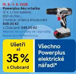 Tesco Powerplus Aku vrtačka nabídka