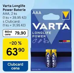 Tesco Varta longlife power baterie aaa nabídka