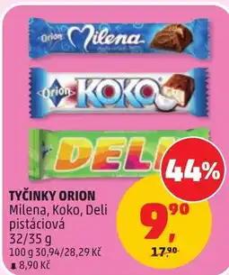 Penny Market Orion tyčinky milena koko deli pistáciová nabídka