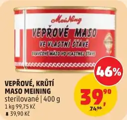 Penny Market Meining vepřové krůtí maso nabídka