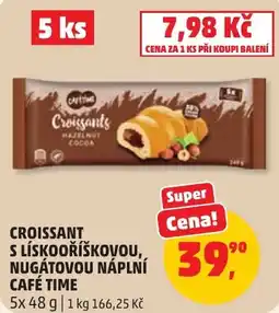 Penny Market Café Time croissants s lískovou, nugátovou náplní nabídka