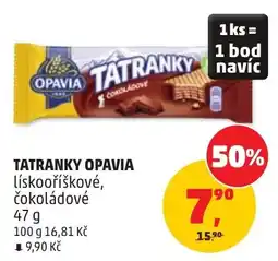 Penny Market Tatranky Opavia lískověříškové, čokoládové nabídka