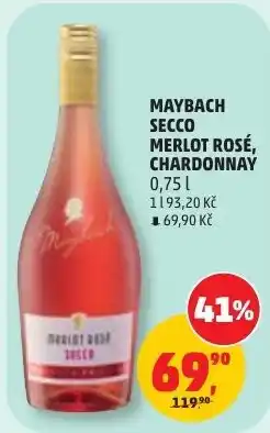 Penny Market Maybach secco merlot rosé, chardonnay nabídka