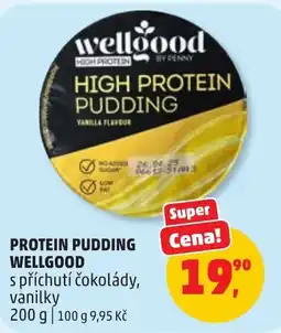 Penny Market Wellgood protein pudding s příchutí čokolády, vanilková nabídka