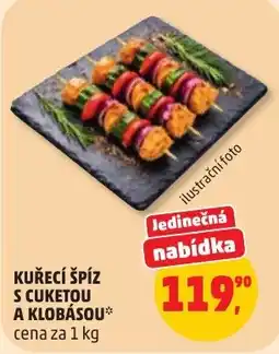 Penny Market Kuřecí špíz s cuketou a klobášou nabídka