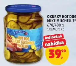 Penny Market Mike Mitchell's hot dog sliced cucumber pickled nabídka