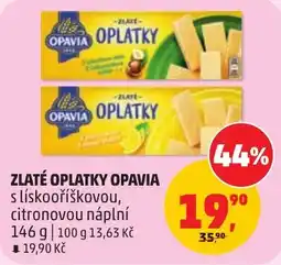 Penny Market Opavia zlaté oplatky s lískaříškovou, citronovou náplní nabídka