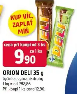Trefa Orion deli tyčinka, vybrané druhy nabídka