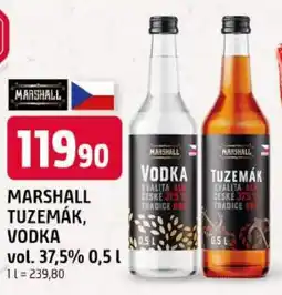 Trefa Marshall tuzemák, vodka nabídka