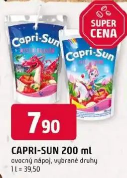 Trefa Capri-Sun ovocný nápoj nabídka