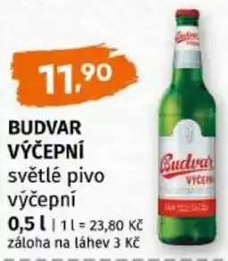 Trefa Budvar výčepní světlé pivo výčepní nabídka