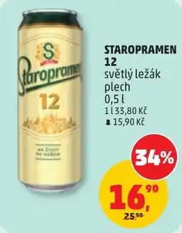 Penny Market Staropramen 12 světlý ležák plech nabídka