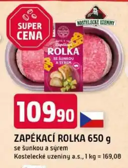 Trefa Kostelecké uzeniny zapékací rolka se šunkou a sýrem nabídka