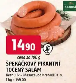 Trefa Krahulík špekáčkový pikantní točený salám nabídka