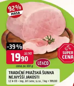 Trefa Le&co tradiční pražská šunka nejvyšší jakosti nabídka
