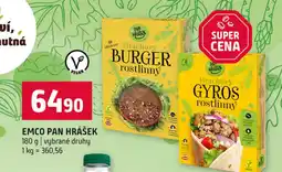 Terno Emco pan hrášek hrachový burger rostlinný nabídka