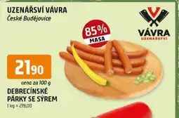 Trefa Vávra debrecínské párky se sýrem nabídka
