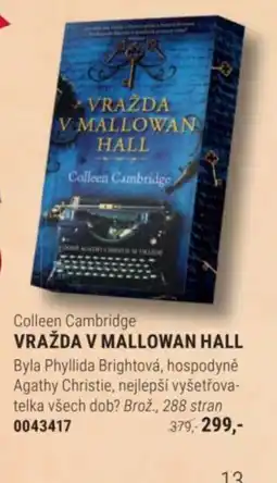 Knižní klub Colleen Cambridge Vražda v Mallowan Hall nabídka