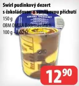Partner Maloobchodní síť Swirl pudinkovy dezert s cokoladovou a vanilkovou prichutí nabídka