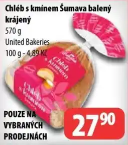 Partner Maloobchodní síť United Bakeries chléb s kmínem Šumava nabídka